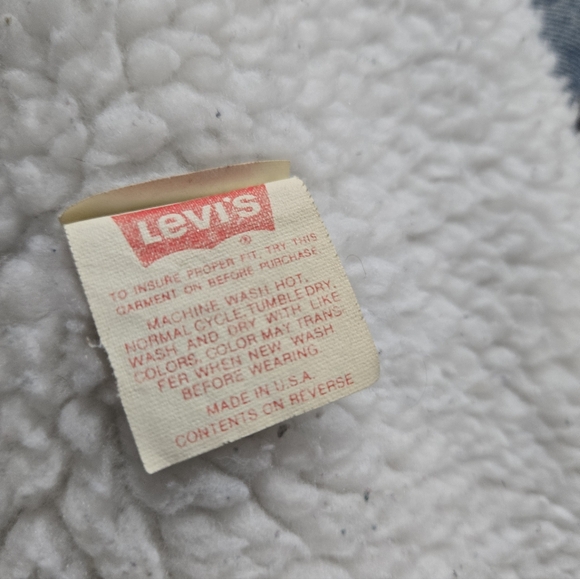 Vintage 80s Levis Sherpa Denim Trucker Jacket (size 38R) Made in USA 70608 0216 - Picture 4 of 16